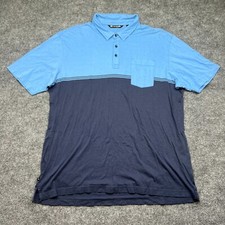 Travis Mathew Polo Shirt Mens 2XL Blue Pullover Short Sleeve Casual Pima Golf