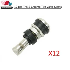 12 KITS TR416 TIRE VALVE STEMS.453" & .625" RIM VALVE HOLES LONG 1 1/2"