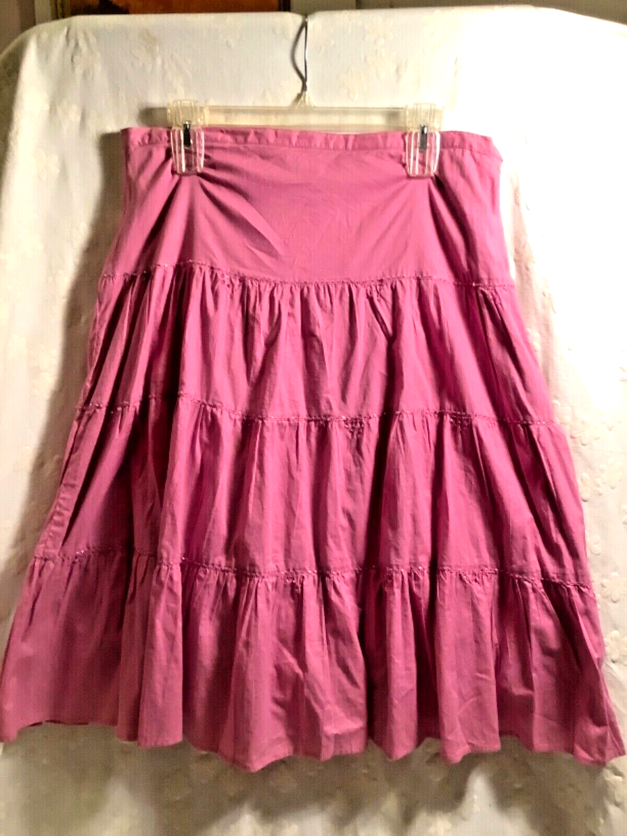 【COLOR iN ID】Rose unbalanced tiered skirt Tiered Maxi Skirt