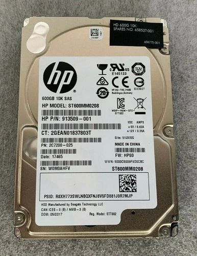 HP 600GB 10K 2.5" SAS / Seagate ST600MM0208 913509-001 658773-001