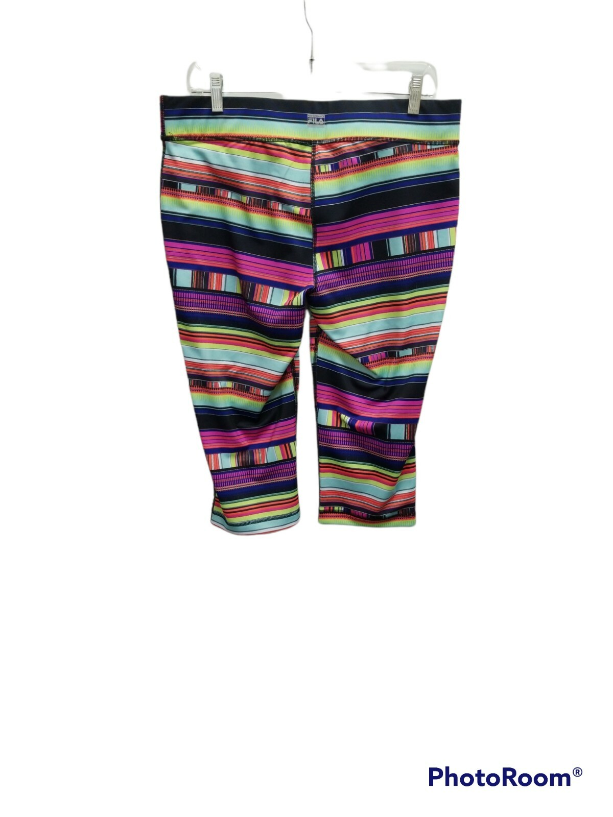Leggings donna Fila L luminosi multicolore stampa geometrica cropped