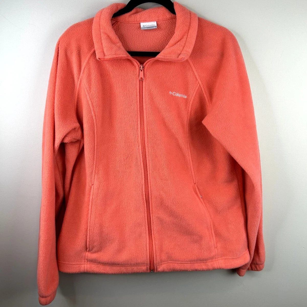 Columbia orange/ coral fleece jacket size XL | eBay