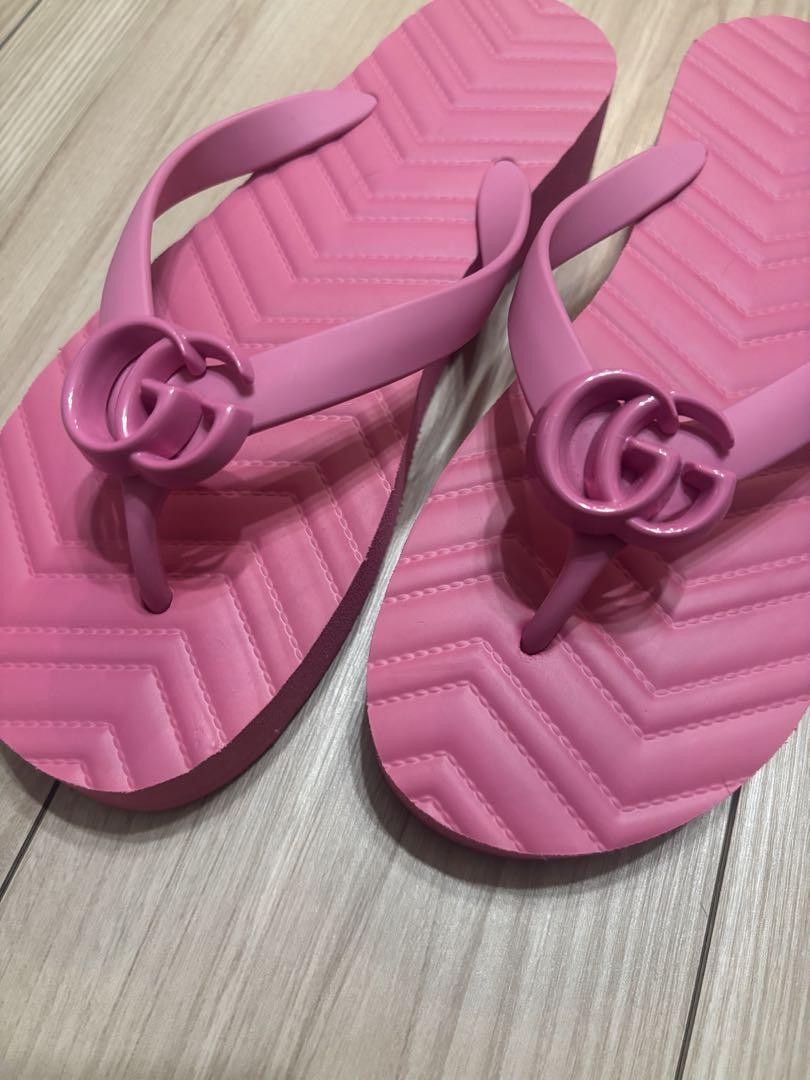 APL Gucci Sandali Mules Frat GG Marmont Gomma Rosa EU 38 US 8 90696c
