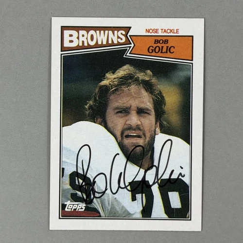 Bob Golic Autograph Signed 1987 Topps Cleveland Browns