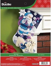 Bucilla Arctic Santa Felt Applique Stocking Kit, 86653 18-Inch