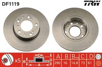 2X Trw Bremsscheibe DF1119 FüR Peugeot Fiat CitroËN J5 C25 Ducato Panorama 4X4