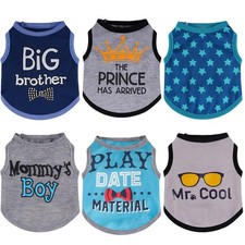 6 Pieces Small Puppy Shirts for Boy Dog Clothes Pet Dogs T Shirt Chihuahua Cl