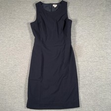 J Crew Dress Womens 2 Navy Blue Sleeveless Sheath Knee Length Work Office Career