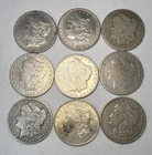 Lot of 9 Mixed Date Morgan Silver Dollar - 90%  USMX21PO-Jr