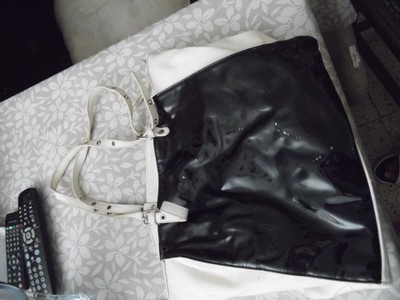 Handtasche schwarz-weiß Marke Bata