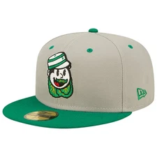 Men's New Era Gray/Green Down East Wood Ducks Kinston Collard Greens Theme Night