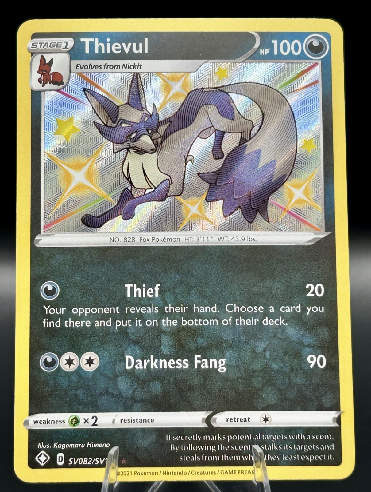 Thievul SV082/SV122 Shiny Rare Shining Fates Shiny Vault Pokemon TCG Near Mint