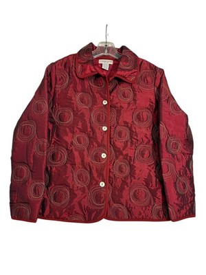 NOTATIONS Quilt Long Sleeve Button-Down Jacket Size PL