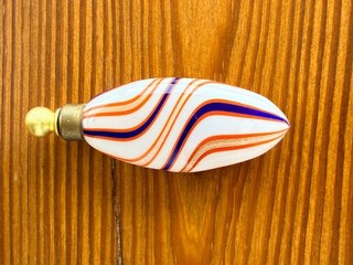 German Perfume Bottle Antique Germany Blue Orange White Gold Glass Swirl