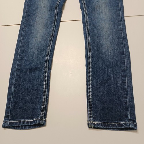 Revolution Revolt Girl Skinny Jean Cross Blue Stretch Dark Wash Pocket Denim 12 - Picture 12 of 12