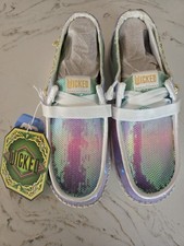 Hey Dude Wendy Wicked Sequin Slip-On Shoes Multicolor Charm Bracelet Accent