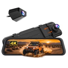 WolfBox M40lite 4K Mirror Dash Cam 10" Touch Screen, Front and Rear  Dash Camera