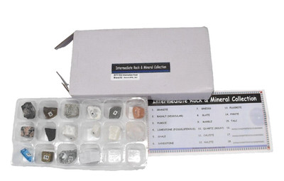 Intermediate Rock & Mineral Kit 15 Piece w 3 Blank Spots For Local Rock