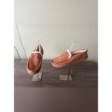 Chestnut Faux Suede Moccasin Slippers Women  s Size 10 Sherpa Lined NWOT