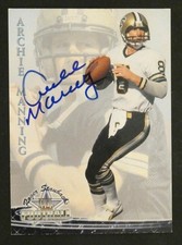 Archie Manning Signed Football Card with JSA COA