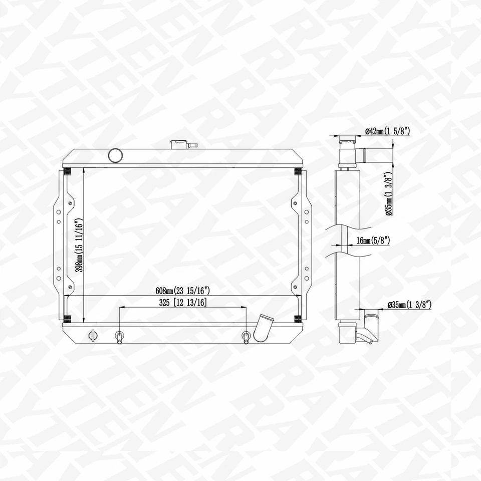Radiator for Dodge Ram 50 1987-1989 2.0L - Imagem 2 de 4