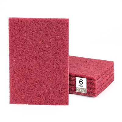 QZATTCAEN 5'' x 8'' Scuff Pad Maroon 6 Pack  Scuffing, Scouring, Sanding, Paint...
