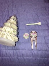 Ancien outil de divotation de parcours St Andrew, marqueur à billes et tees