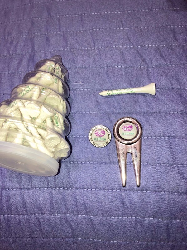 St Andrew’s Old Course Divot Tool , Ball Marker And Tees