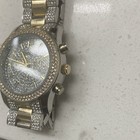 bebe Quartz Chronograph Crystal Bezel Two-Tone Metal Bracelet Silver Dial — photo 3