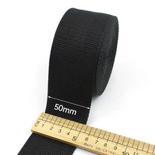 2-10m Black Webbing Strap 20-50mm Bag Backpack Belt DIY Sewing Tape