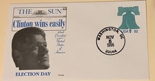 1996 Bill Clinton (liar) election day cover Washington DC 11/5/1996
