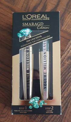 2*L OREAL Mascara Volume Million Lashes smaragd plus Glitzer Top Coat  OVP  NEU