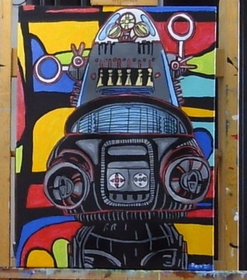' Robby the Robot in the MCM' Pop Art Retro Science Fiction, 50's, Robot, Film