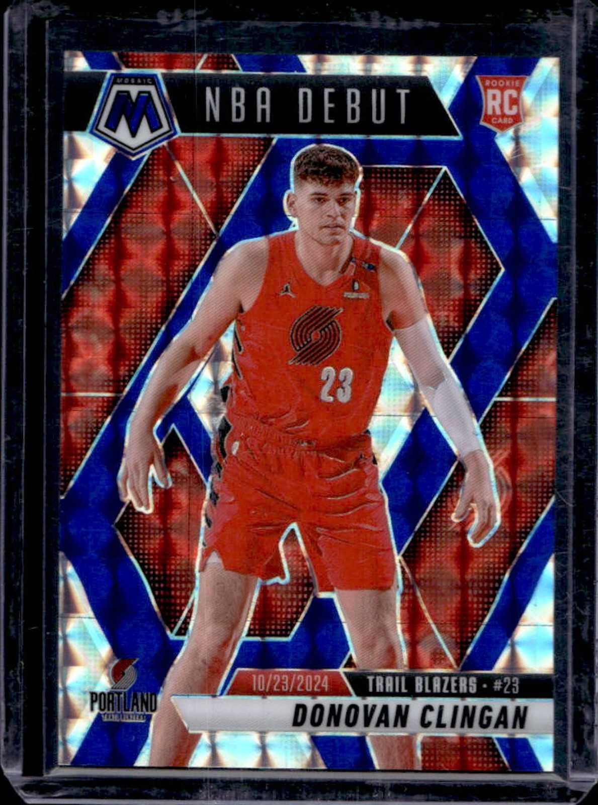 2024-25 Mosaic Donovan Clingan RC Choice Blue NBA Debut #45/45 Trail Blazers