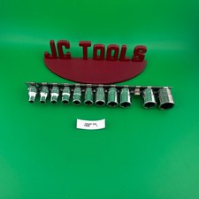 Snap On 11 pc Metric 1/4" Drive 12 Point Shallow Socket Set 5-15mm Tools No 14 1