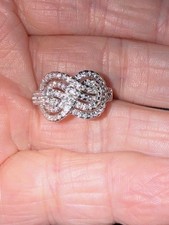 Sterling Silver Plated Synthetic CZ Infinity Knot Ring Size 7