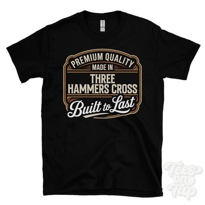MADE IN THREE HAMMERS CROSS PREMIUM QUALITY BUILT TO LAST T-SHIRT england