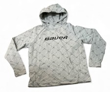 Bauer Hockey Stick Design Gray Hoodie Sweatshirt Women's M