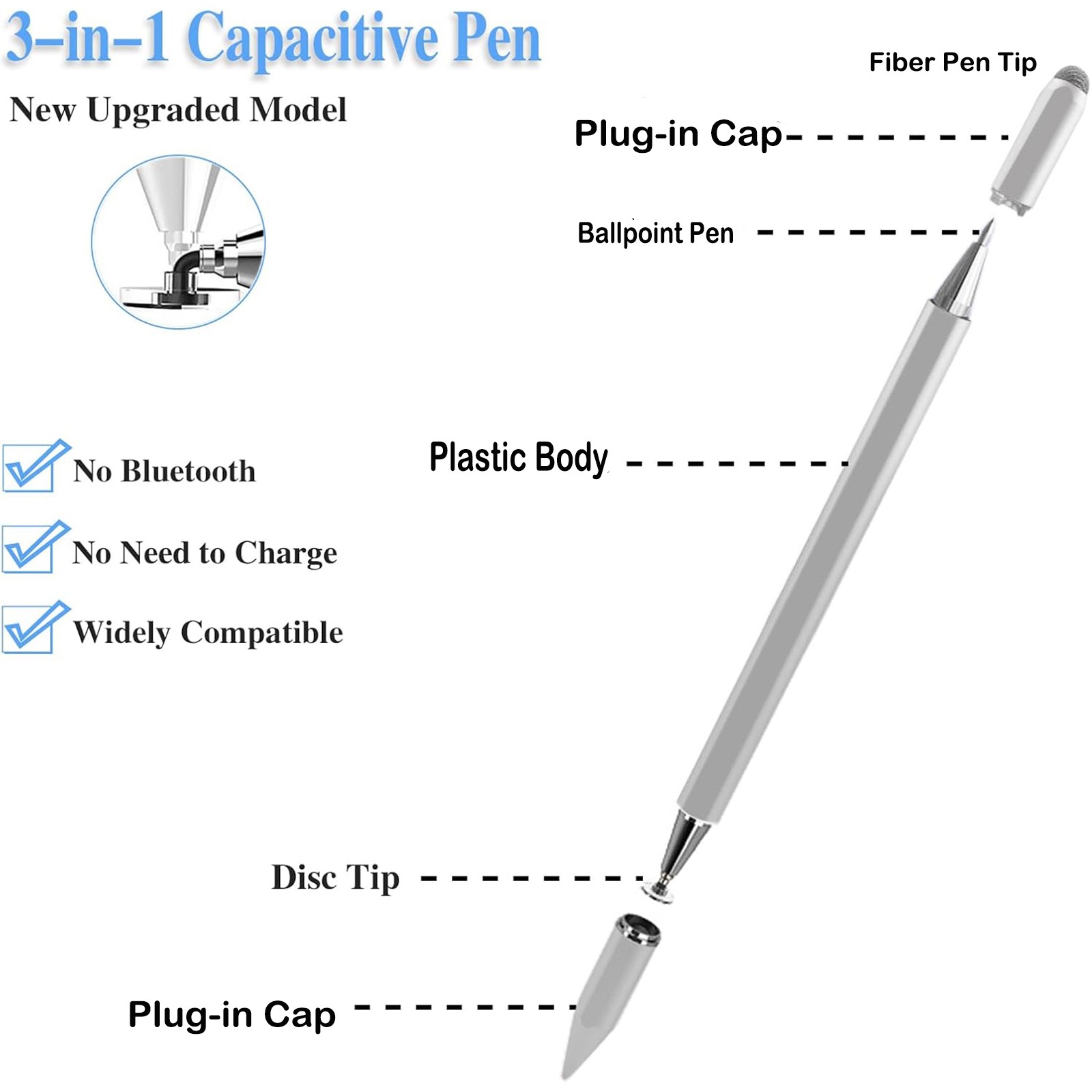 Penna touch screen disegno stilo universale per iPhone iPad Samsung tablet telefono