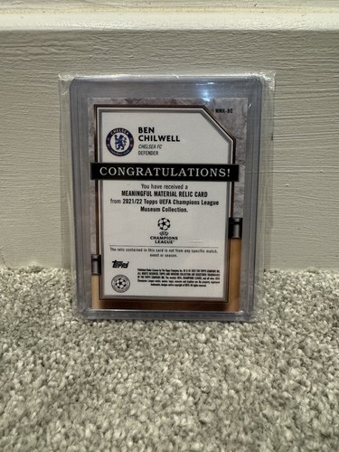 2021-22 Topps Museum Collection UCL Meaningful Material Relics Ben Chilwell /250 - Picture 2 of 2