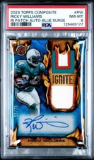 2023 Topps Composite Ricky Williams Resurgence Auto Blue Surge Patch /75 PSA 8