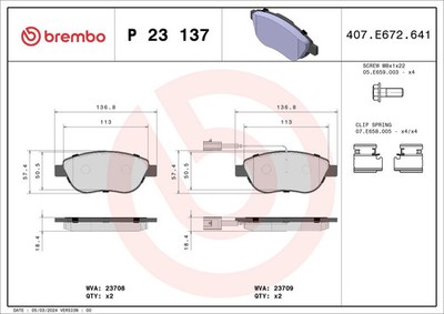 BREMBO Bremsbelagsatz Scheibenbremse PRIME P23137 für ABARTH FIAT PUNTO OPEL