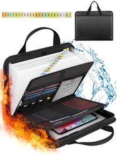Important Document Organizer Folio Accordion File Fireproof Expanding Folder