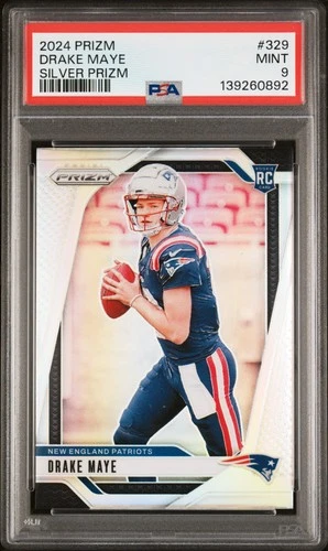2024 PANINI PRIZM SILVER PRIZM #329 DRAKE MAYE PSA 9