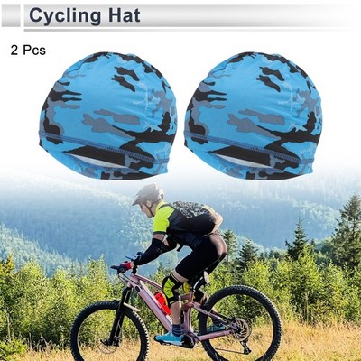 Cycling Hat Sweat Wicking Breathable Blue 24x19cm One Size 2 Pc
