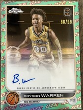 2022-23 Topps Chrome OTE Chrome Autographs Bryson Warren Aqua Refractor /99
