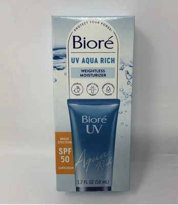 Biore UV Aqua Rich SPF 50 Daily Hydrating Facial Moisturizer Sunscreen 1.7oz