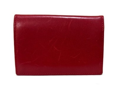 Coach 90's Vintage Red Leather Bifold Credit Card Case Holder ID