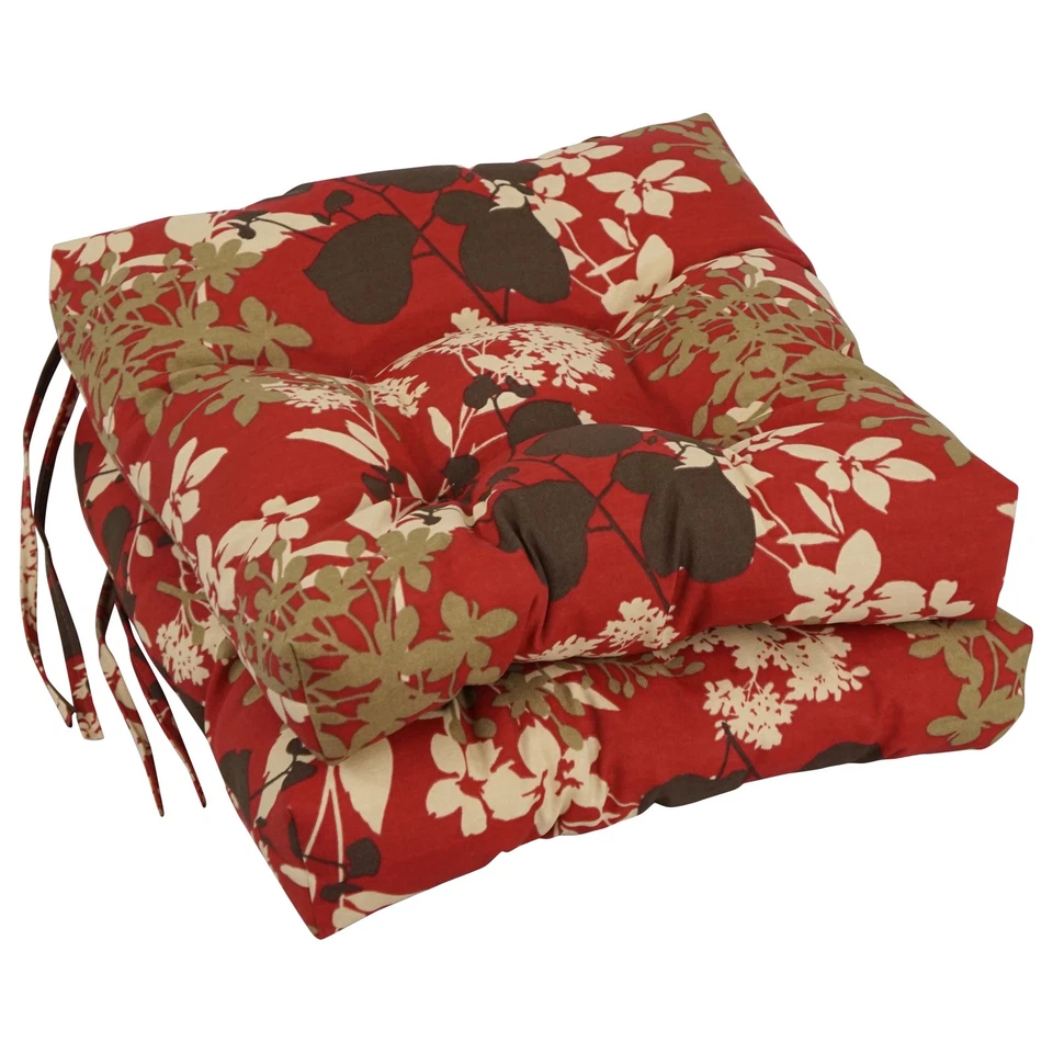 16-inch Square Tufted Indoor/Outdoor Chair Cushions (Set of - Image 2 of 4