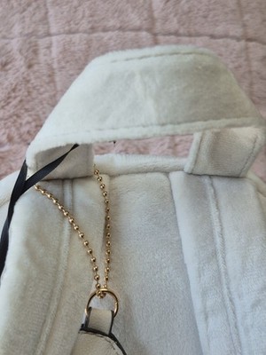 Juicy Couture Angel Big Spender Backpack Ivory Velvet  Bling Logo  Y2K Glam NWT Juicy Couture Angel Big Spender Backpack Ivory Velvet  main image 4